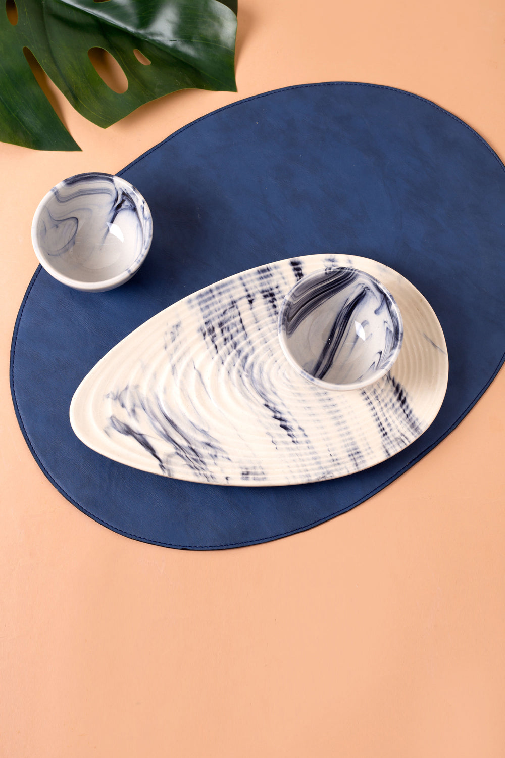 Dragi Navy Oval Placemat- Set of 4