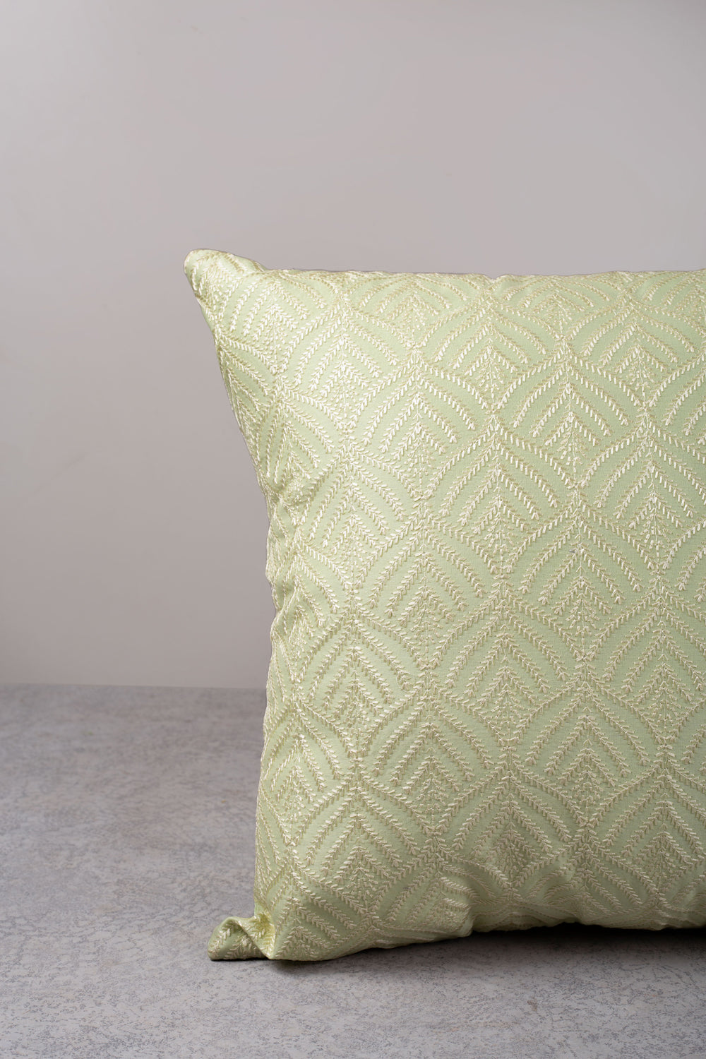 Sage Embroidered Cushion Cover