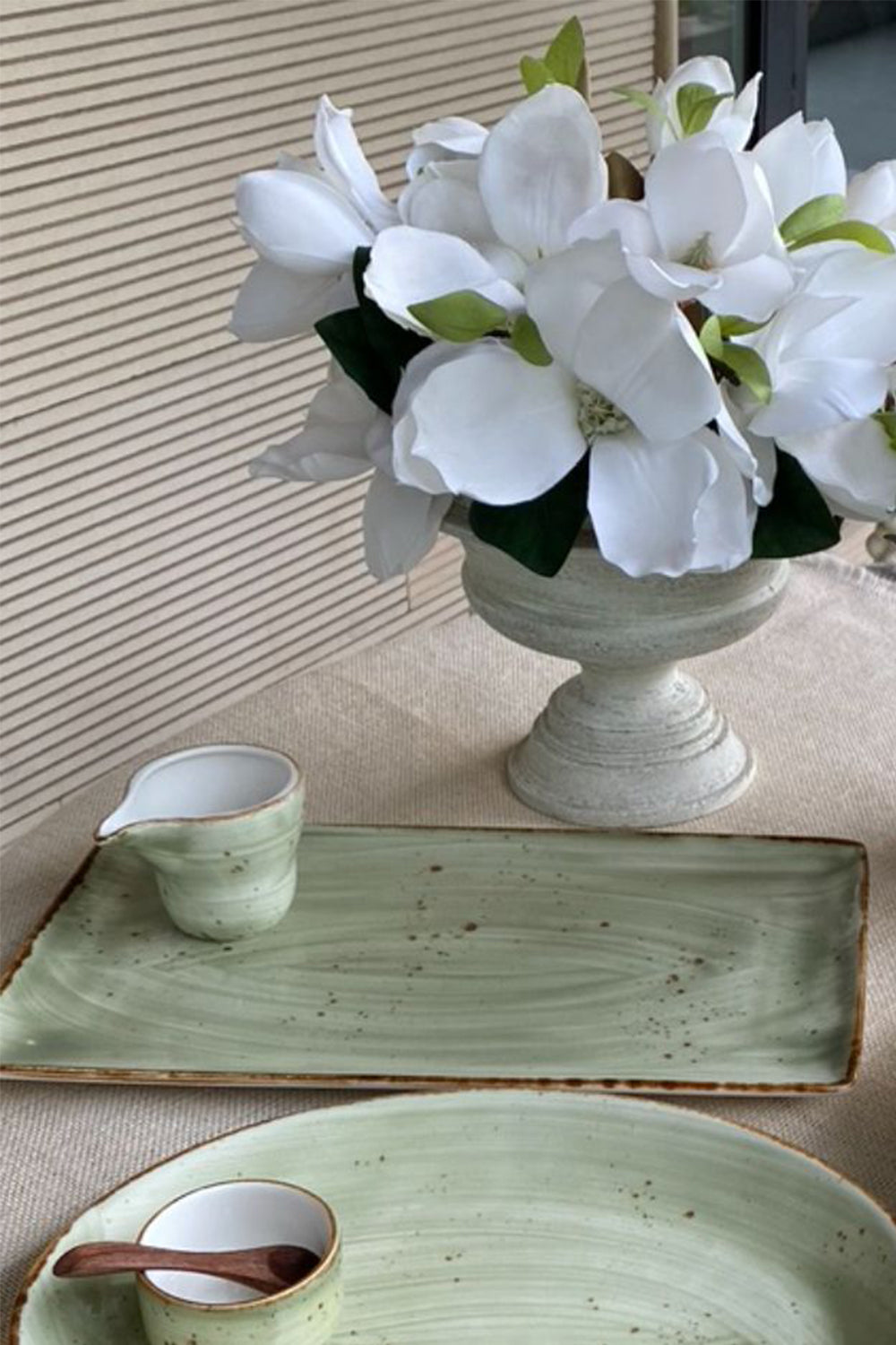 Rectangular Platter with Pour Over Jar Jade- Set of 2